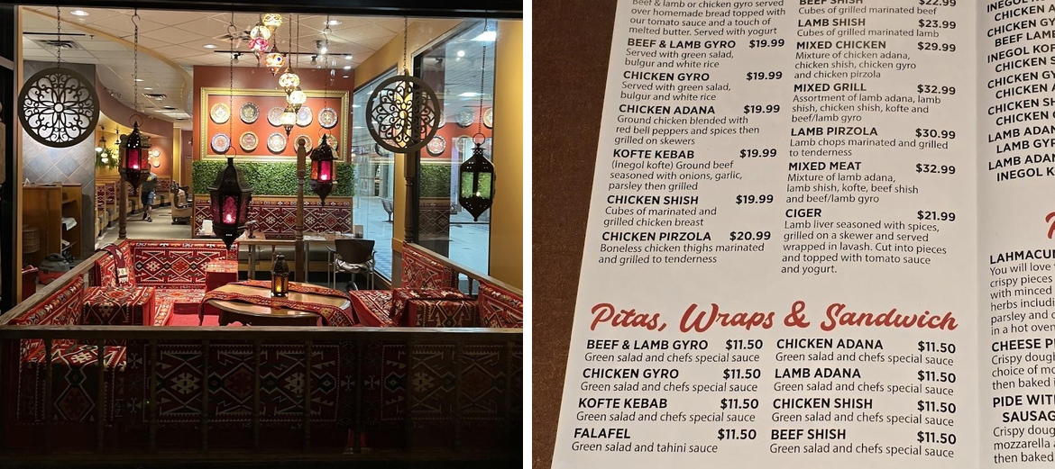 Kebab House/Mozaic Cafe Menu