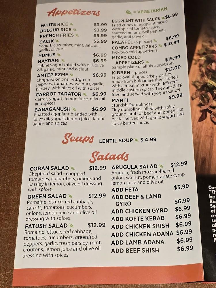 Kebab House/Mozaic Cafe Menu image 3
